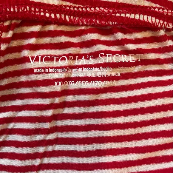 Victoria’s Secret NWOT short sleeve pjs set size XX-Large, red and white stripes - Picture 10 of 15